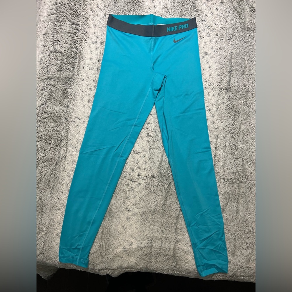 Teal Nike Pro Leggings 28”